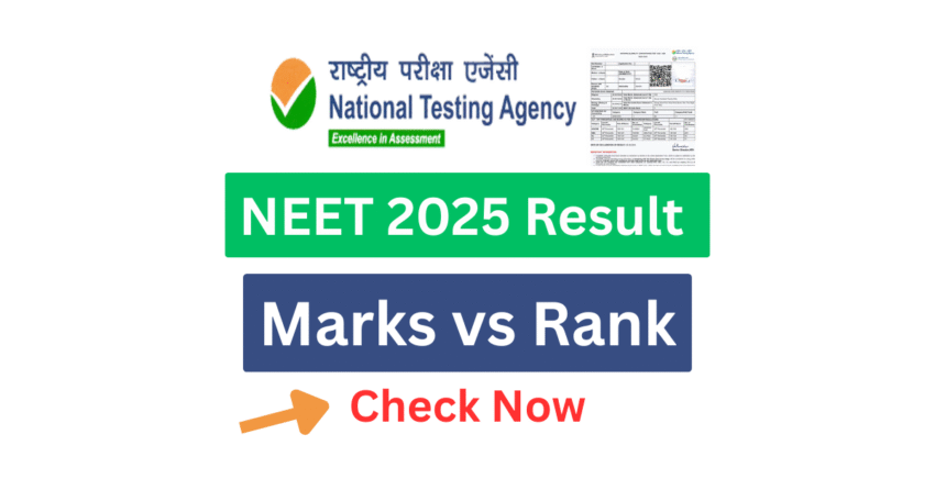 NEET 2025 Marks vs Rank Result